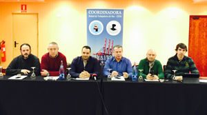 Los miembros de Coordinadora comparecieron tras la reunión con la ministra